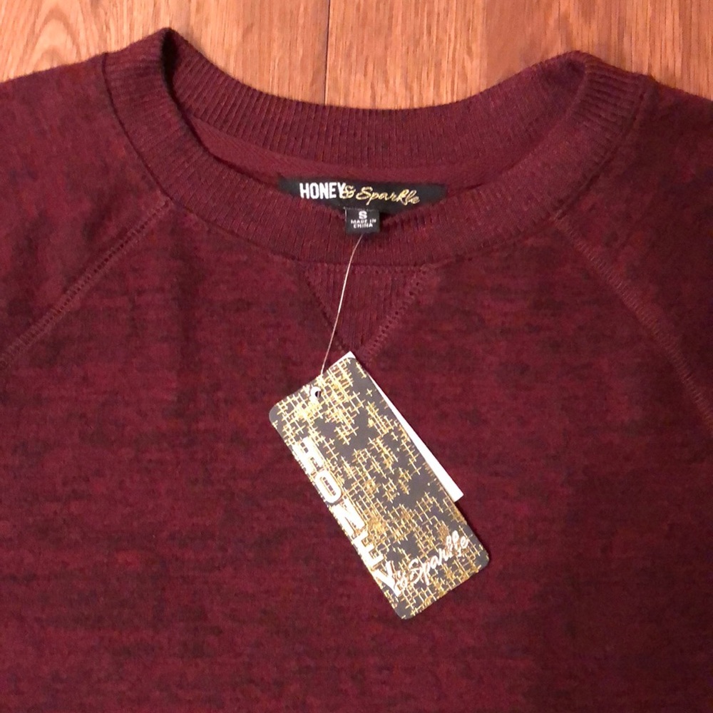 Maroon peplum sweater size S - Picture 4 of 5